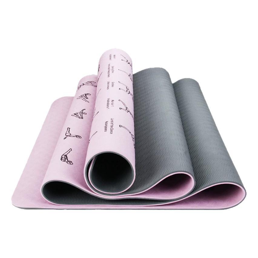 Double-Sided Non-slip Professional Silent Fitness Training Yoga Mat, Model:6mm(Purple Gery)