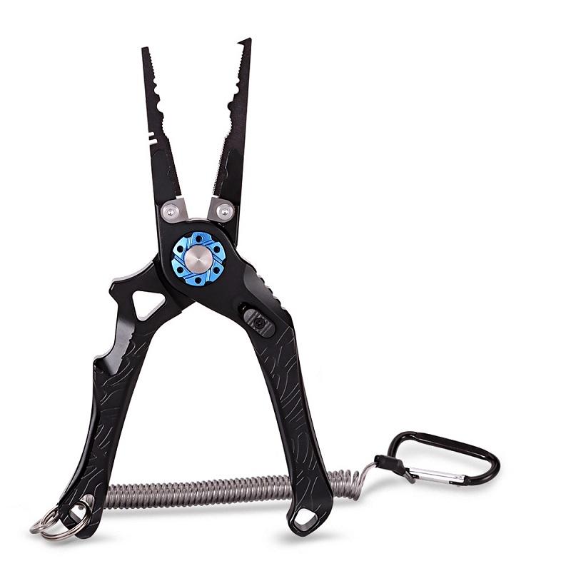 Multifunctional Open-Loop Lead-Pressing Fishing Pliers With Lock(Black)