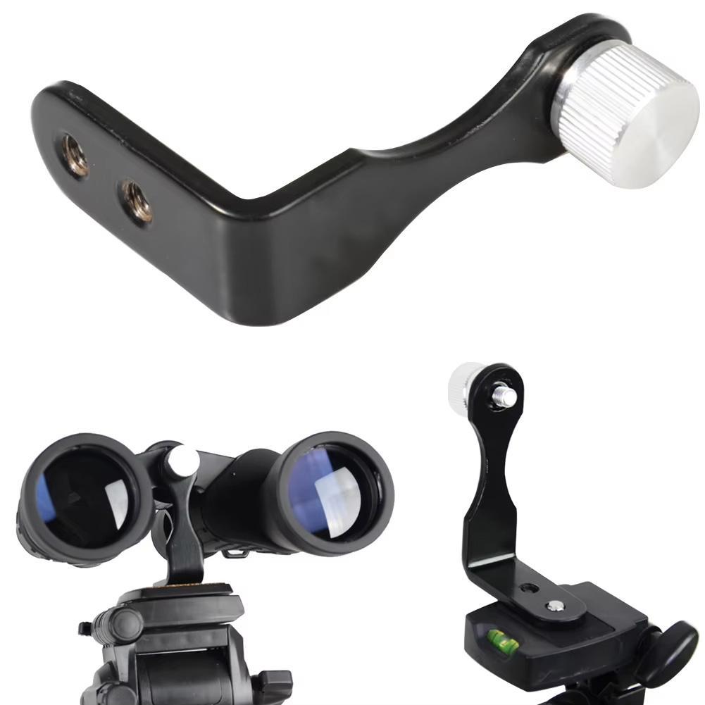 Binoculars Tripod Adapter L-Shaped Metal Mount Connector for Photography, Stabilizing Binocular(Black)