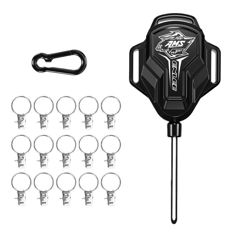 ENLEE YY-E1 9m Outdoor Portable Retractable Clothesline Multifunctional Camping Clothes Hanging Rope(Black)