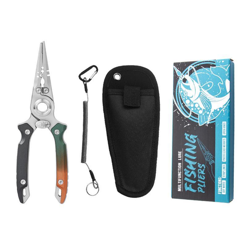 Multifunctional Lure Pliers Stainless Steel Fishing Pliers Line Cutters(Orange)