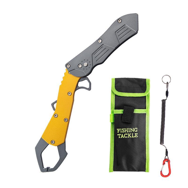 Portable Lure Fishing Pliers Extended Foldable Fish- Gripping Tool(Silver)